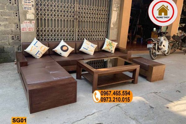 sofa 2 tay gỗ sồi Nga SG01 xịn