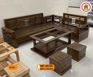 sofa góc Trung gỗ sồi Nga SG02