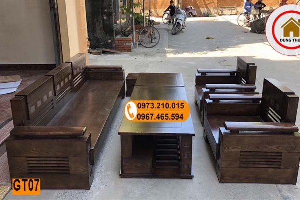 Bộ ghế tựa trứng bộ mặt nan gỗ sồi Nga GT07