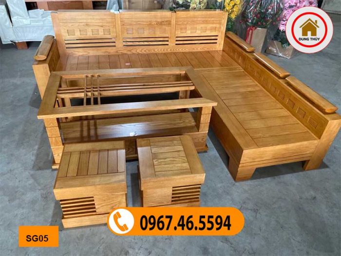 sofa góc trứng gỗ sồi Nga giá rẻ SG05