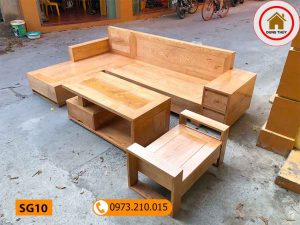 Bộ bàn ghế sofa hộp gỗ sồi Nga SG10