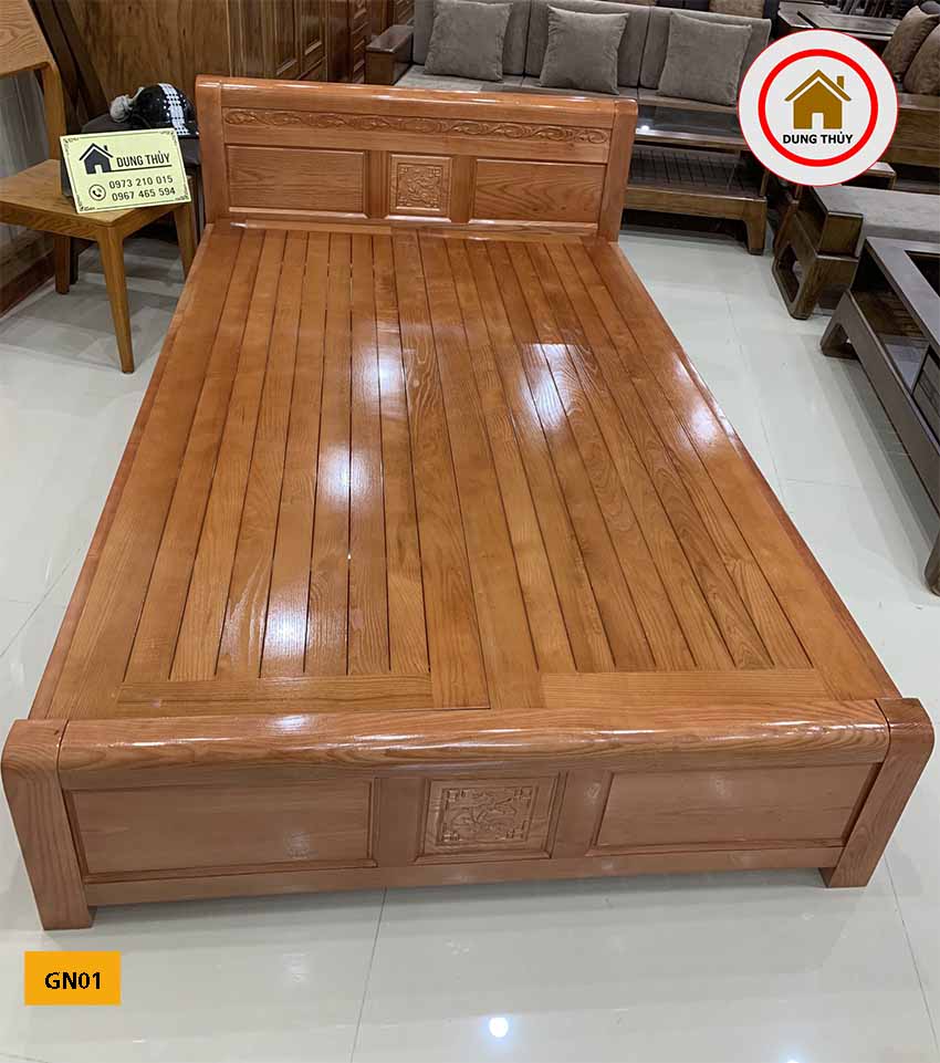 giường ngủ đơn giản gỗ sồi Nga GN01