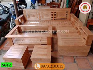 Bộ ghế sofa tay chéo gỗ sồi Nga SG12