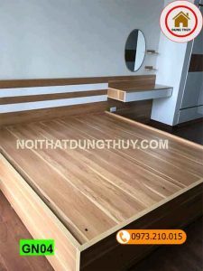Giường ngủ gỗ công nghiệp phun sơn trắng GN04