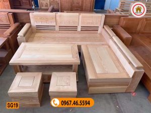sofa góc trứng mặt liền gỗ sồi Nga SG19