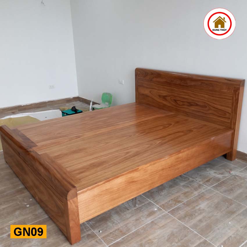 Giường hộp gỗ hương xám GN09 nét