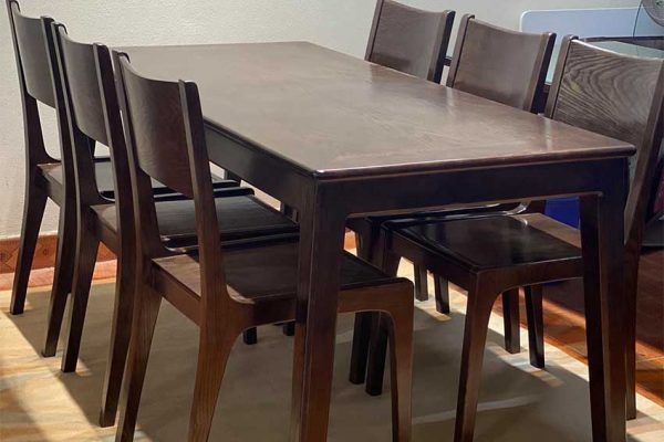 Bộ bàn ăn 6 ghế kiểu phương Tây gỗ sồi Nga BA05
