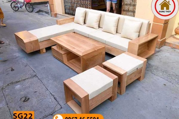 mẫu ghế sofa gỗ hiện đại gỗ sồi SG22