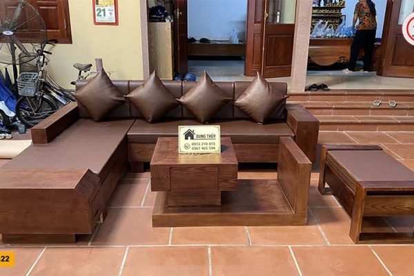 Bộ ghế sofa hộp ngăn kéo vát gỗ sồi Nga SG22