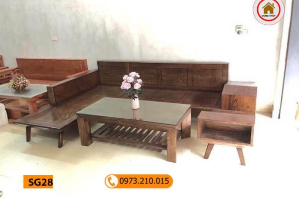 Bộ ghế sofa hộp chân oải gỗ sồi Nga SG28