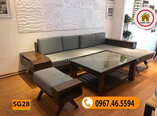 ghế sofa gỗ phòng khách cao cấp SG28