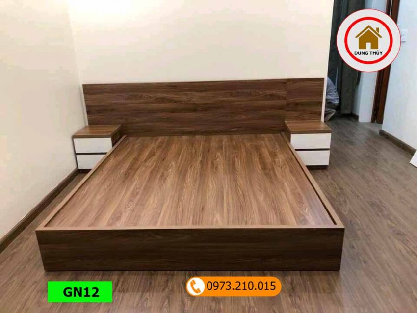 Giường ngủ gỗ công nghiệp kiểu bệt GN12