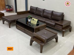 Bộ ghế sofa chân cong gỗ sồi Nga SG31
