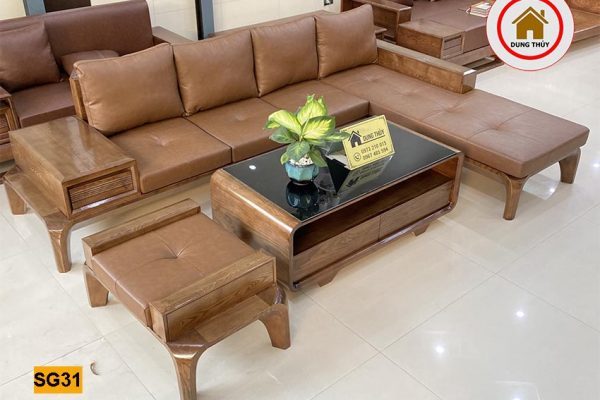 sofa chân hươu gỗ sồi SG31