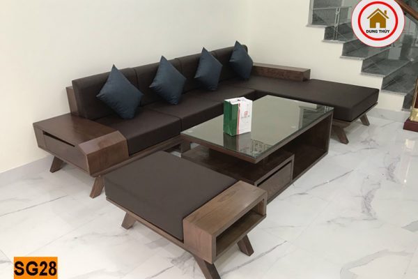 Bộ ghế sofa hộp chân oải gỗ sồi Nga SG28