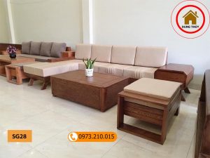 Bộ ghế sofa hộp chân oải gỗ sồi Nga SG28