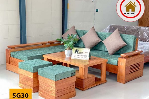 sofa góc trứng gỗ gõ đỏ xịn SG30