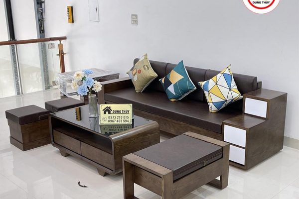 Bộ ghế sofa văng 3 ngăn kéo gỗ sồi Nga SG36v