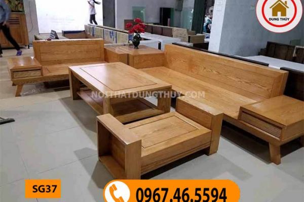bàn ghế phòng khách gỗ tự nhiên SG37