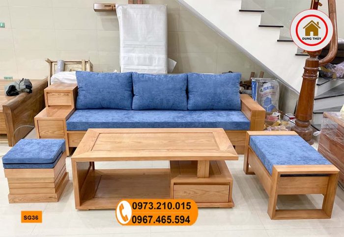 ghế sofa 3 ngăn kéo gỗ sồi Nga SG36