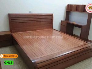 Giường cong mặt nan gỗ sồi Nga GN15