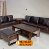 sofa 2 văng chân oải gỗ sồi Nga kèm đệm da SG37