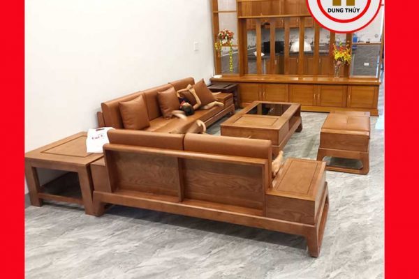 Bộ ghế sofa 2 văng chân quỳ chữ U gỗ sồi Nga SG39