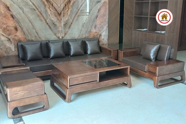 sofa 2 văng gỗ sồi SG39