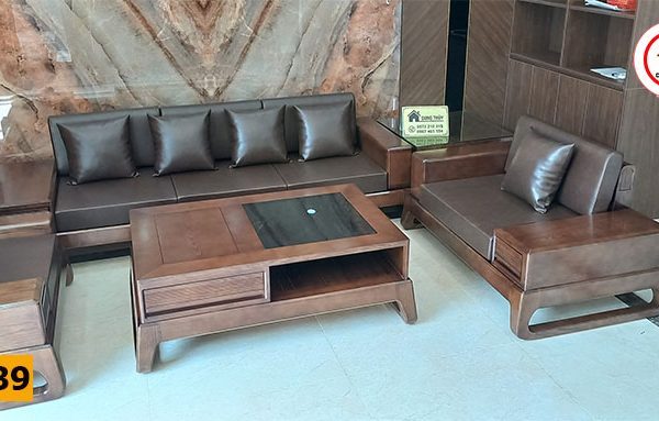 sofa 2 văng gỗ sồi SG39