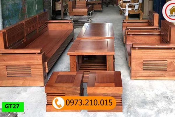 Bộ ghế đối tay trứng gỗ xoan đào GT27