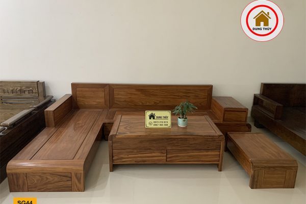 sofa chân cuốn gỗ hương xám SG44