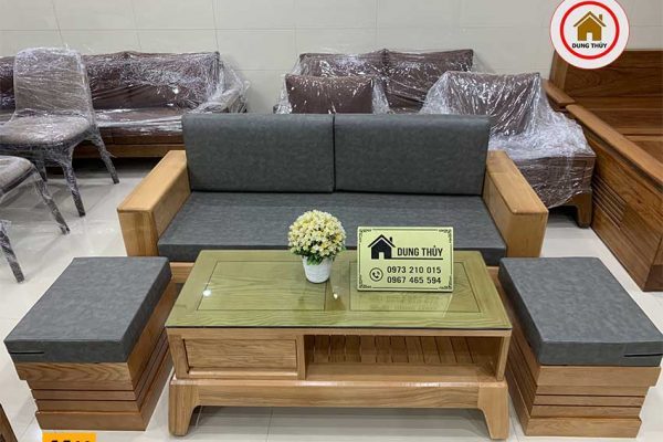 sofa văng gỗ sồi Nga đẹp SG52