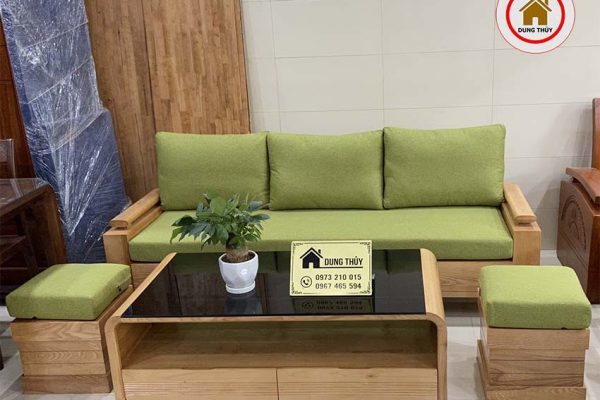 sofa văng nhỏ gọn SG52 xanh lá