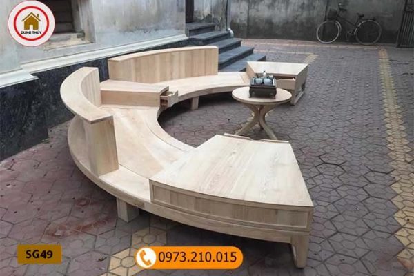 Bộ ghế sofa hình vòng cung gỗ sồi Nga SG49