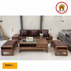 Bộ ghế sofa văng chân quỳ gỗ sồi Nga SG61v ddinh