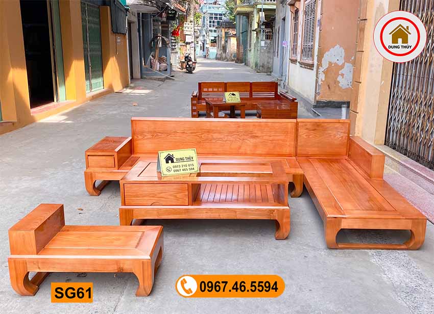 sofa gỗ nhỏ gọn SG61