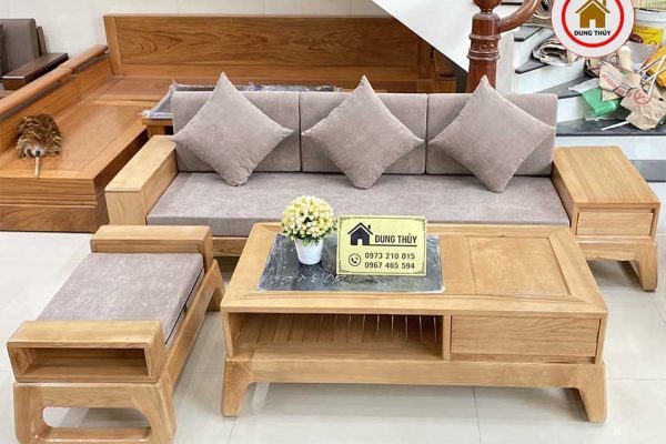 sofa chân quỳ gỗ sồi Nga SG61 màu nguyên bản
