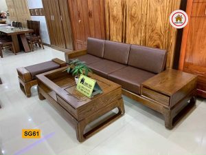 sofa văng chân quỳ gỗ sồi Nga SG61