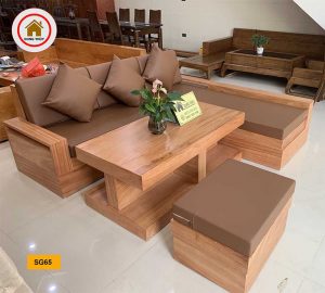 Bộ ghế sofa giả nguyên khối gỗ gõ đỏ SG65