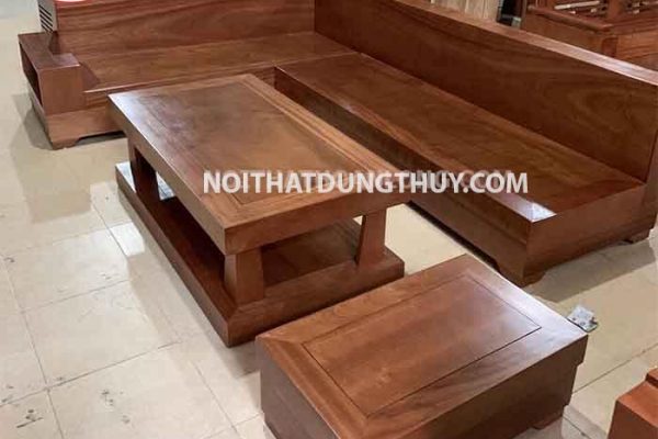 Bộ ghế sofa góc chữ L nguyên khối gỗ xoan đào SG66