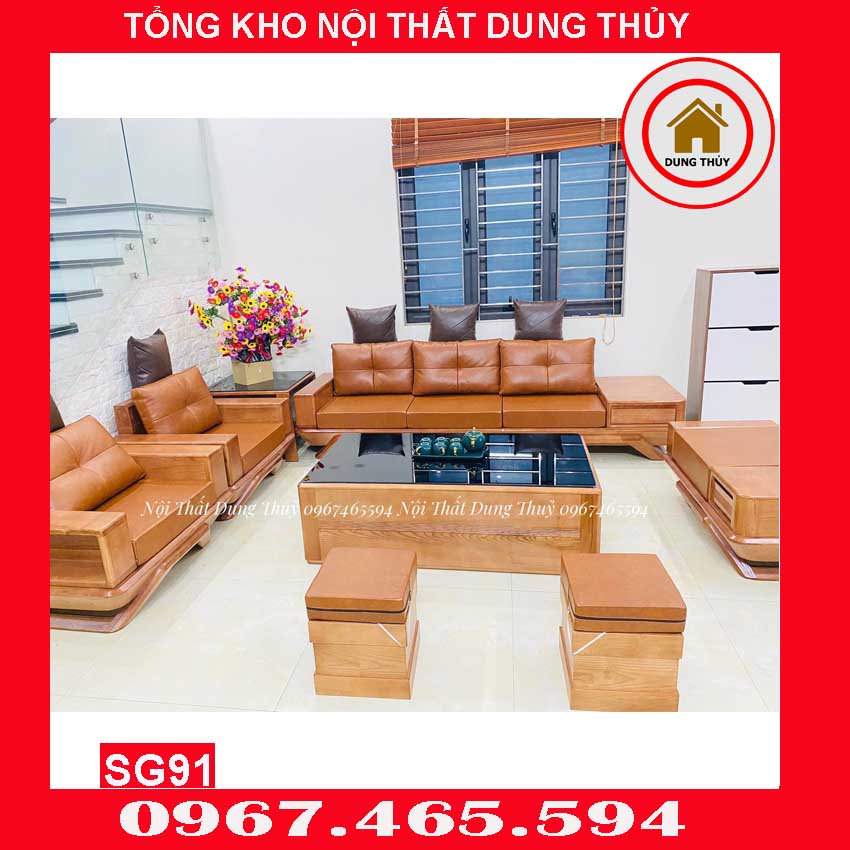 bàn ghế sofa gỗ phòng khách Thanh Xuân