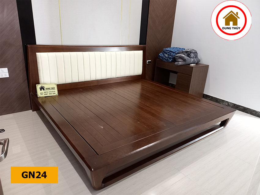 mẫu giường ngủ bằng gỗ hiện đại