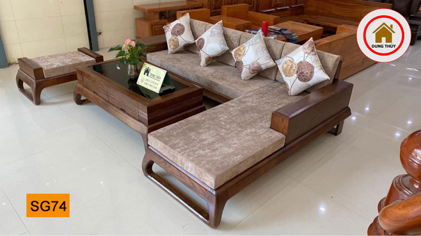 Bộ ghế sofa chân vòng choãi gỗ sồi Nga SG74