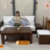 Bộ ghế sofa văng lệch kiểu bệt gỗ sồi Nga SG75