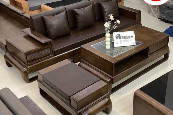 Bộ ghế sofa văng đùi gà gỗ sồi Nga SG77v chất