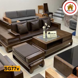 Bộ ghế sofa văng đùi gà gỗ sồi Nga SG77v chất