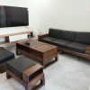 bàn ghế gỗ phòng khách chung cư