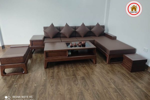 sofa góc chữ L chân quỳ đẹp SG61