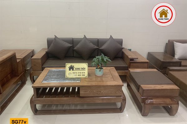 sofa văng chân quỳ đùi gà gỗ sồi Nga SG77v