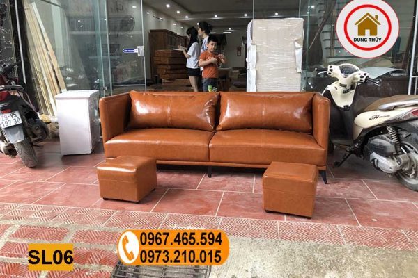 Ghế salon đi văng bọc da SL06